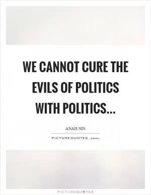 We cannot cure the evils of politics with politics Picture Quote #1