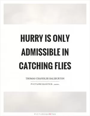 Hurry is only admissible in catching flies Picture Quote #1