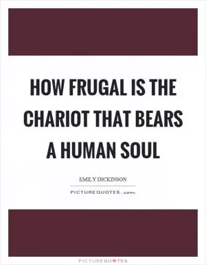 How frugal is the chariot that bears a human soul Picture Quote #1