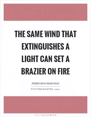 The same wind that extinguishes a light can set a brazier on fire Picture Quote #1