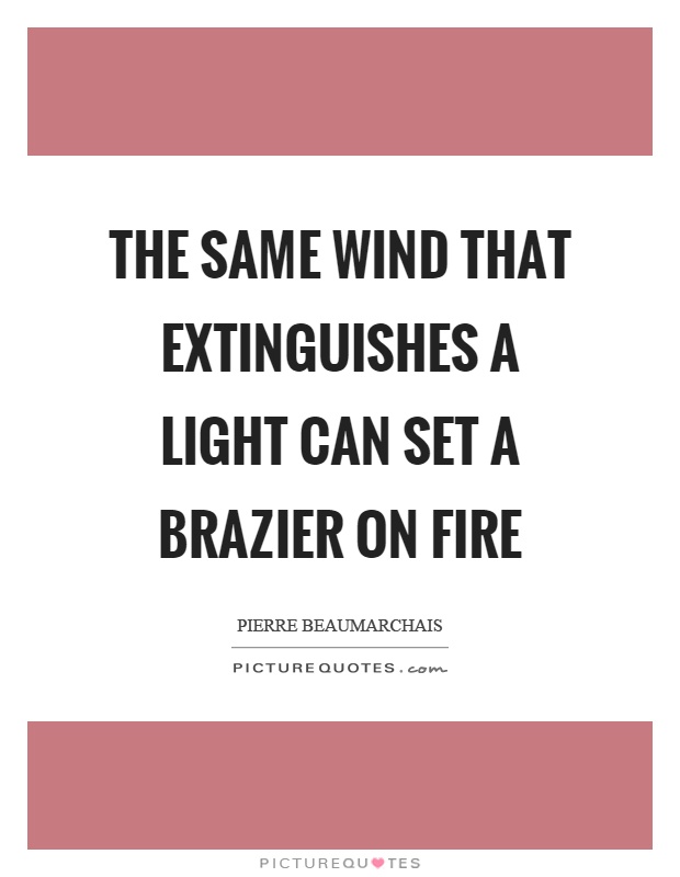 The same wind that extinguishes a light can set a brazier on fire Picture Quote #1