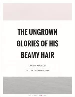 The ungrown glories of his beamy hair Picture Quote #1