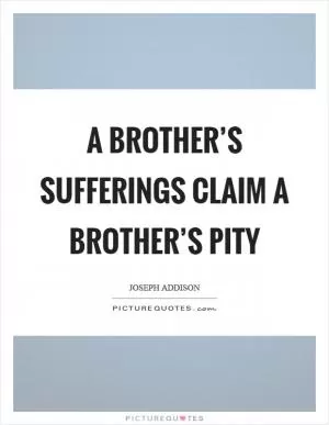 A brother’s sufferings claim a brother’s pity Picture Quote #1