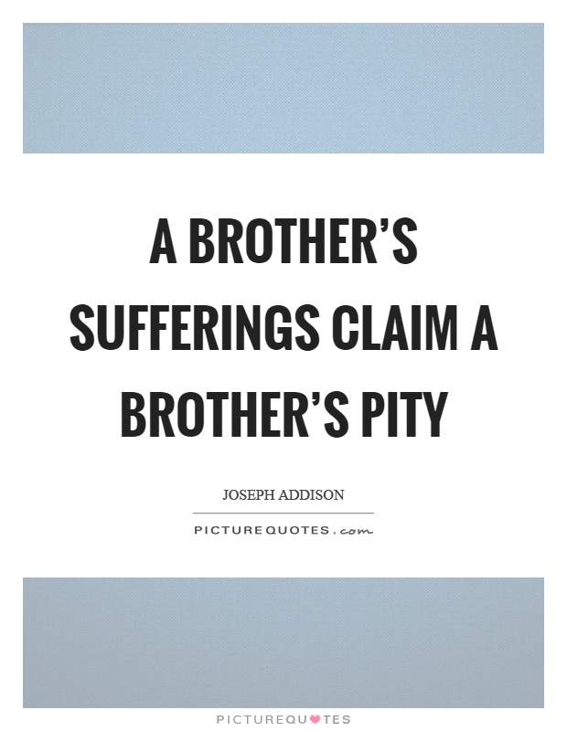 A brother's sufferings claim a brother's pity Picture Quote #1