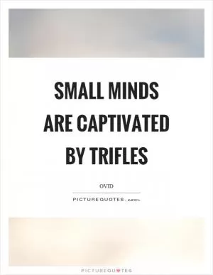Small minds are captivated by trifles Picture Quote #1