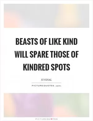 Beasts of like kind will spare those of kindred spots Picture Quote #1