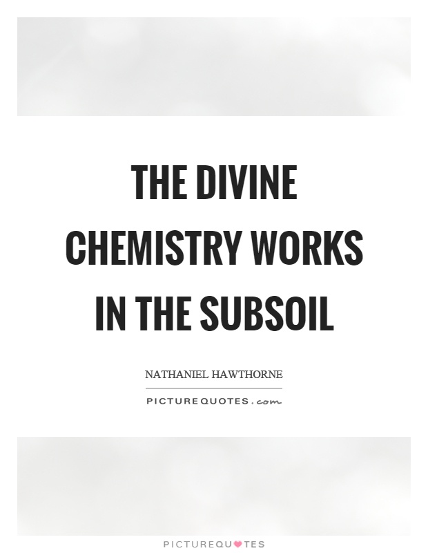 The divine chemistry works in the subsoil Picture Quote #1
