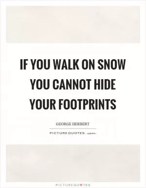 If you walk on snow you cannot hide your footprints Picture Quote #1
