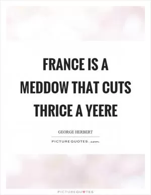 France is a meddow that cuts thrice a yeere Picture Quote #1