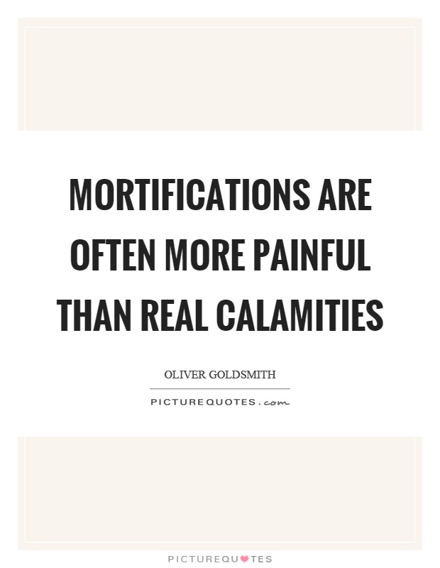Mortifications are often more painful than real calamities Picture Quote #1