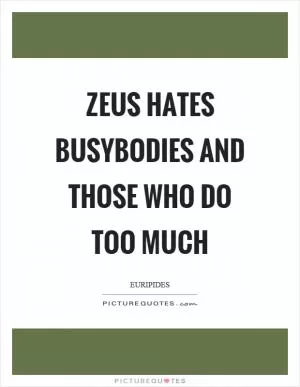 Zeus hates busybodies and those who do too much Picture Quote #1