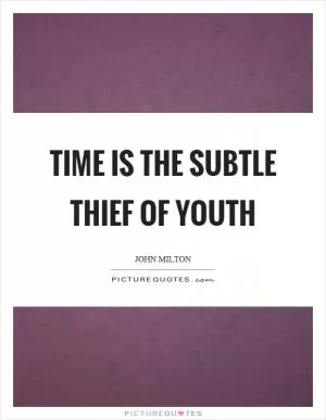 Time is the subtle thief of youth Picture Quote #1