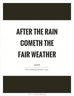 After the rain cometh the fair weather Picture Quote #1