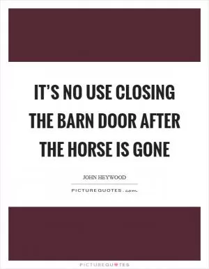 It’s no use closing the barn door after the horse is gone Picture Quote #1
