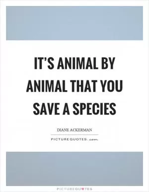 It’s animal by animal that you save a species Picture Quote #1