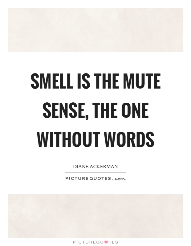 Smell is the mute sense, the one without words Picture Quote #1