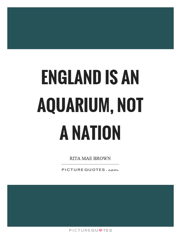 England is an aquarium, not a nation Picture Quote #1