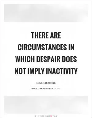 There are circumstances in which despair does not imply inactivity Picture Quote #1