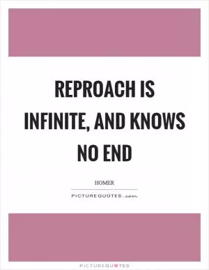 Reproach is infinite, and knows no end Picture Quote #1