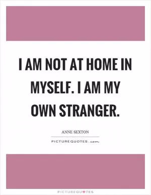 I am not at home in myself. I am my own stranger Picture Quote #1