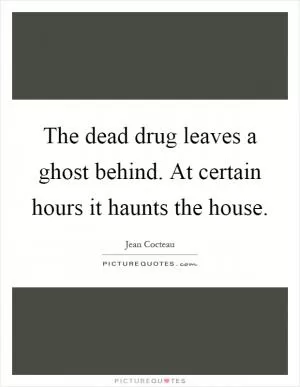 The dead drug leaves a ghost behind. At certain hours it haunts the house Picture Quote #1