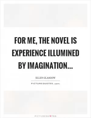 For me, the novel is experience illumined by imagination Picture Quote #1