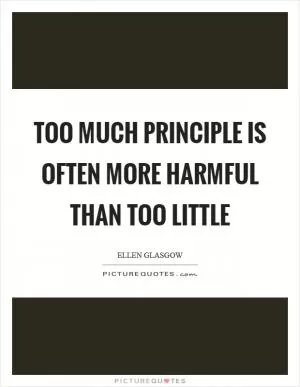 Too much principle is often more harmful than too little Picture Quote #1