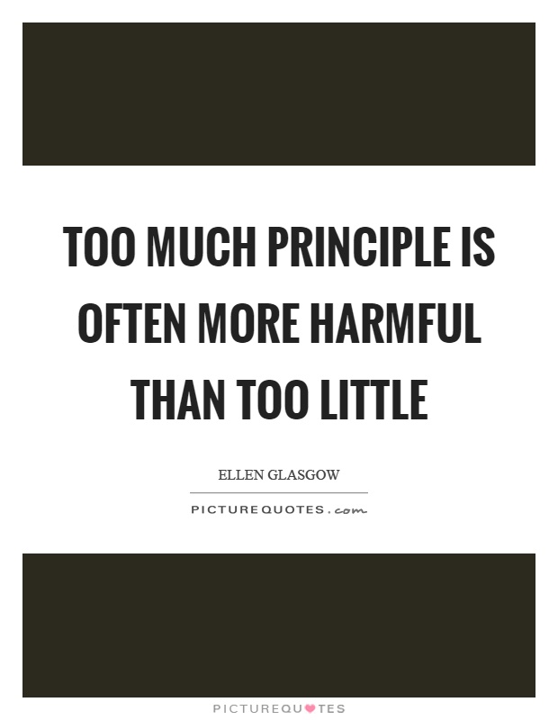 Too much principle is often more harmful than too little Picture Quote #1