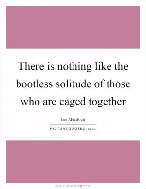 There is nothing like the bootless solitude of those who are caged together Picture Quote #1