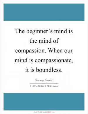 The beginner’s mind is the mind of compassion. When our mind is compassionate, it is boundless Picture Quote #1