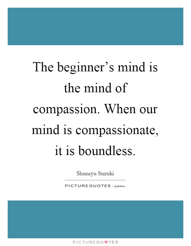 The beginner's mind is the mind of compassion. When our mind is compassionate, it is boundless Picture Quote #1