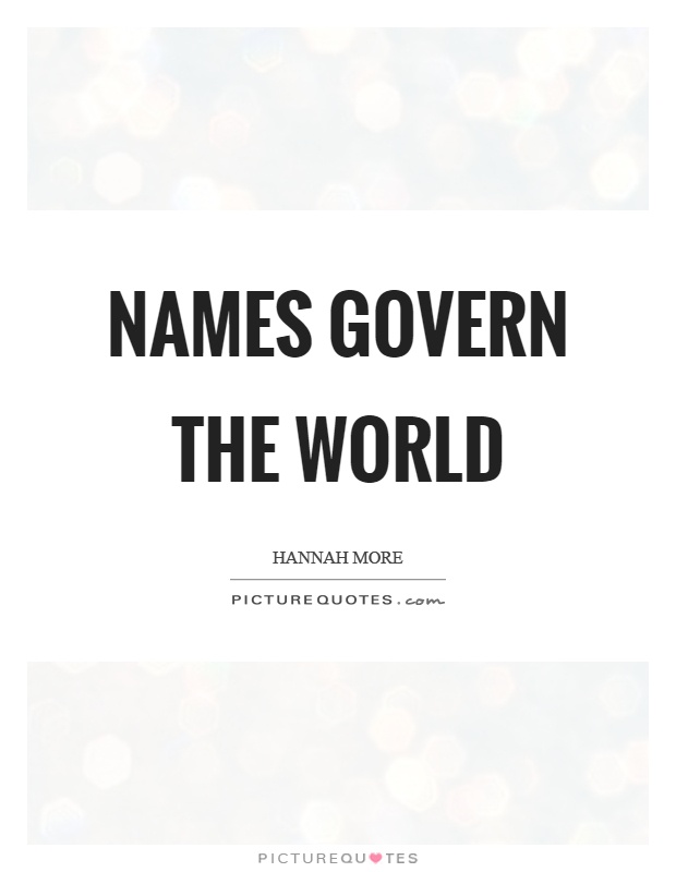 Names govern the world Picture Quote #1