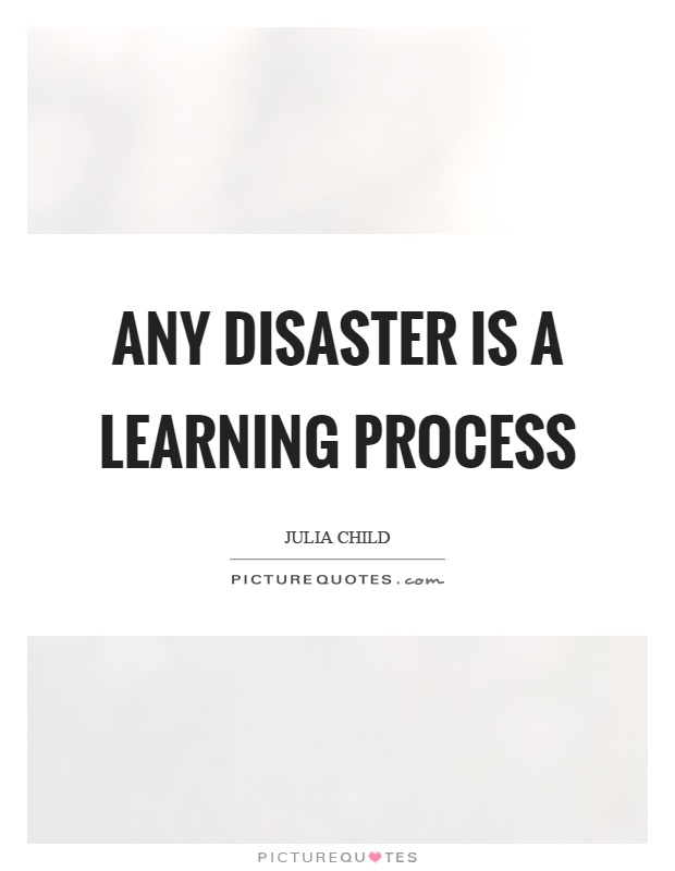 Any disaster is a learning process Picture Quote #1
