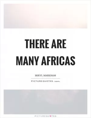There are many Africas Picture Quote #1