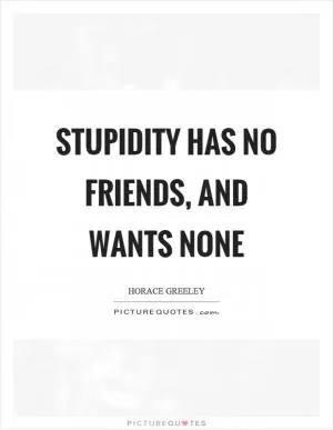 Stupidity has no friends, and wants none Picture Quote #1
