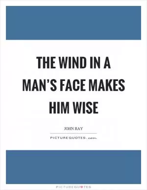The wind in a man’s face makes him wise Picture Quote #1