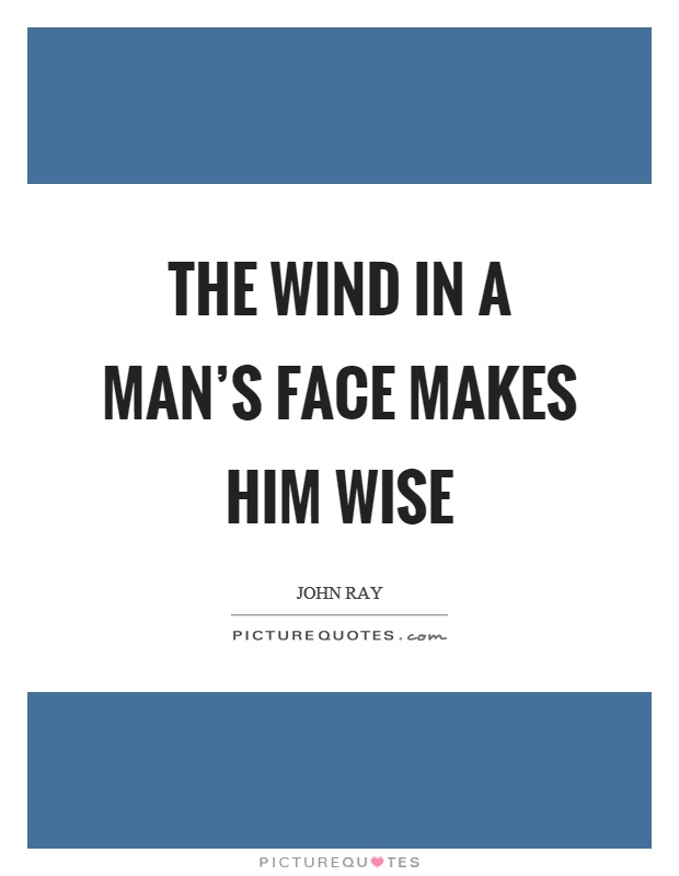 The wind in a man's face makes him wise Picture Quote #1