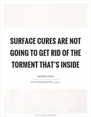 Surface cures are not going to get rid of the torment that’s inside Picture Quote #1