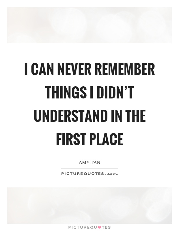 I can never remember things I didn't understand in the first place Picture Quote #1