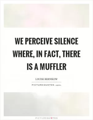 We perceive silence where, in fact, there is a muffler Picture Quote #1