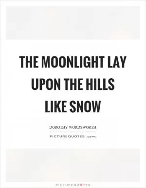 The moonlight lay upon the hills like snow Picture Quote #1