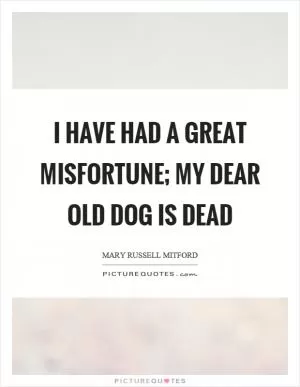 I have had a great misfortune; my dear old dog is dead Picture Quote #1