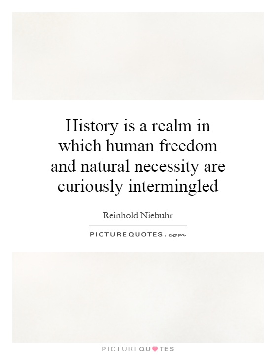 History is a realm in which human freedom and natural necessity are curiously intermingled Picture Quote #1