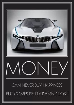 Money can't buy happiness, but it comes pretty damn close Picture Quote #1