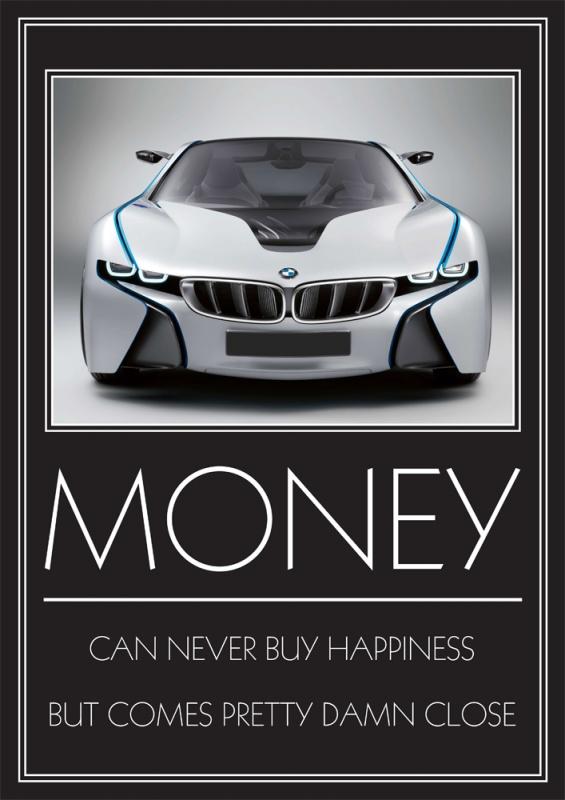 Money can't buy happiness, but it comes pretty damn close Picture Quote #1