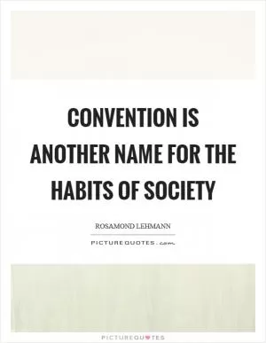 Convention is another name for the habits of society Picture Quote #1