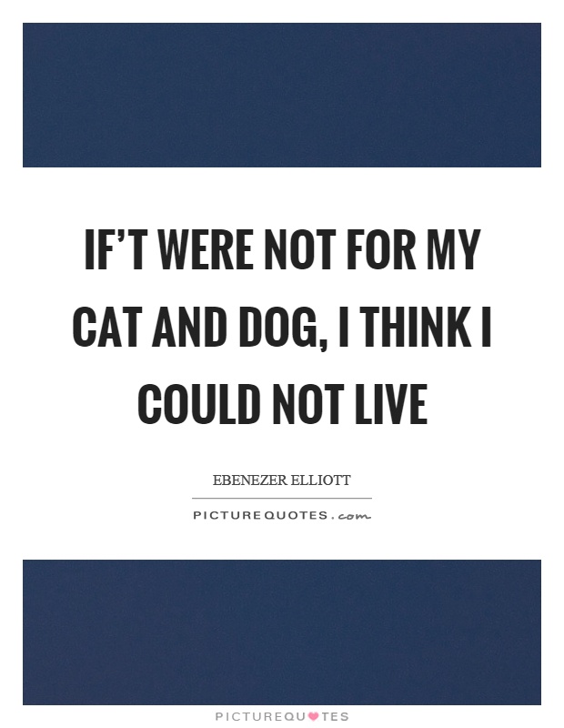 If't were not for my cat and dog, I think I could not live Picture Quote #1
