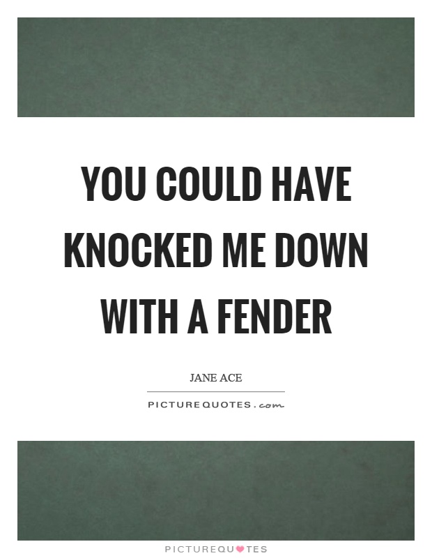 You could have knocked me down with a fender Picture Quote #1