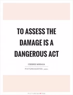 To assess the damage is a dangerous act Picture Quote #1