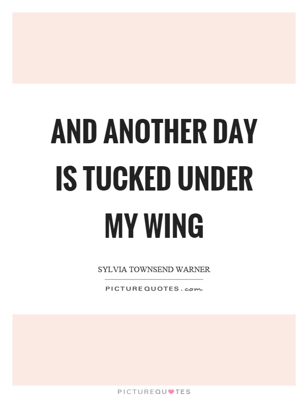 And another day is tucked under my wing Picture Quote #1